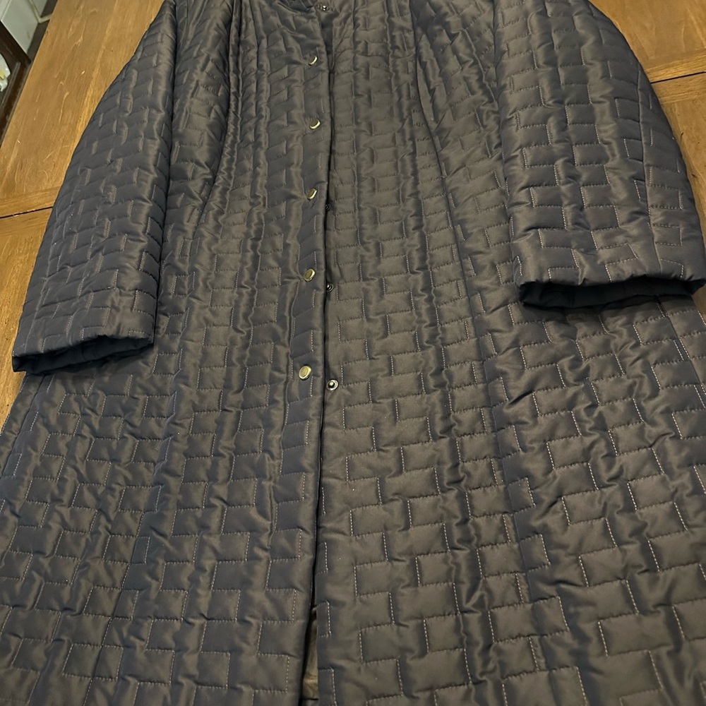 Jones New York Brown Quilted Coat